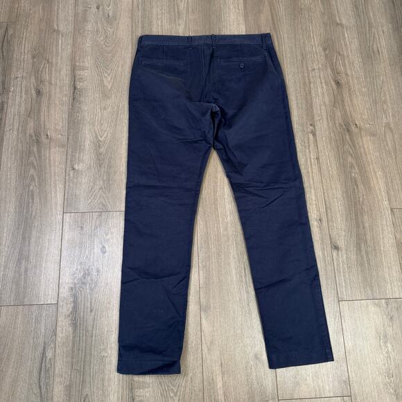 J.Crew 484 Slim-Fit Broken-in Chino Pants Mens 33x32 Blue Cotton Twill Zip Fly - Picture 7 of 9